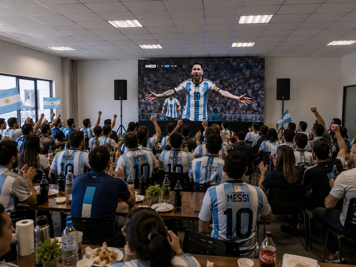 Pantalla LED para ver el Mundial en empresas